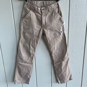 Carhartt Relaxed Straight Twill Dungaree Work Pants Tan Khaki Men’s 30 x 30